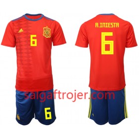 Spanien Fodboldtrøjer A. INIESTA 6 Børn Hjemmebanesæt 2019 Kort ærmer